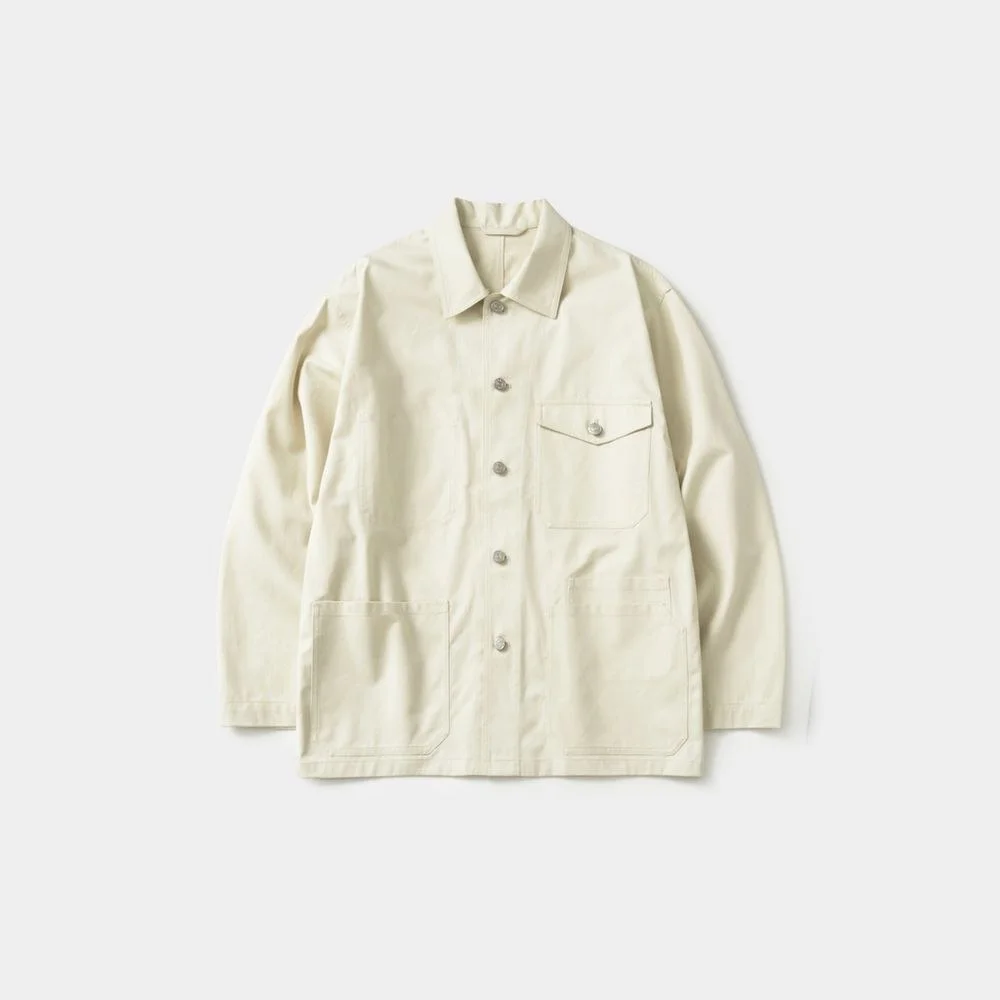 Twill Cotton Chore Jacket (Ecru)