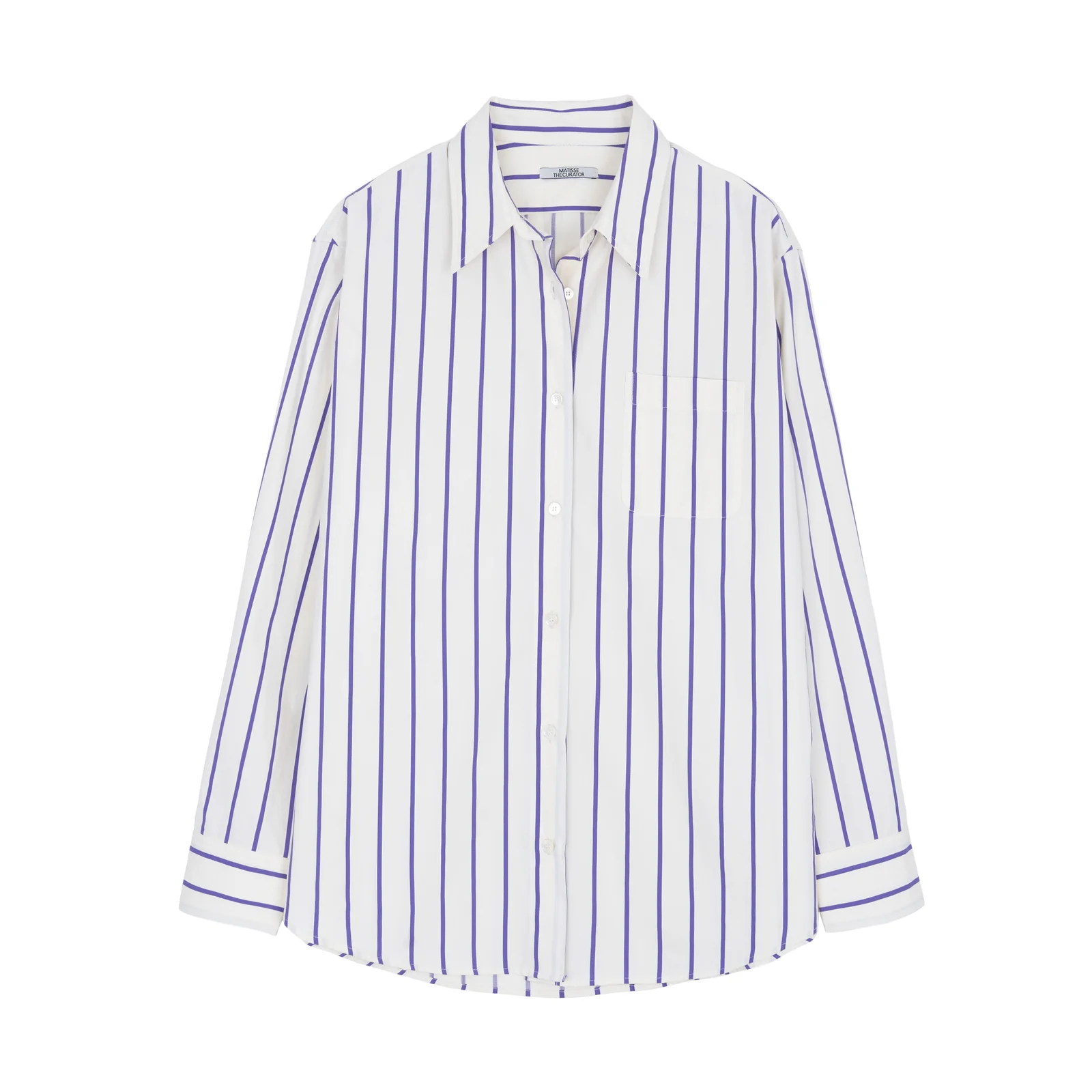 1PK STRIPE SHIRTS IVORY VIOLET