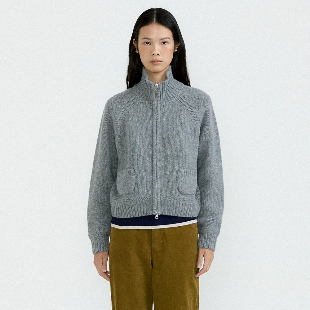 Milo Zip-Up Cardigan (Gray)