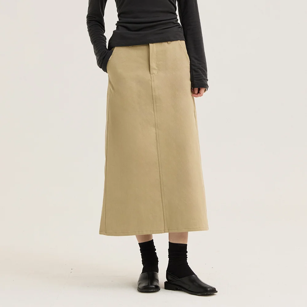W1103 BASIC LONG SKIRT_BEIGE