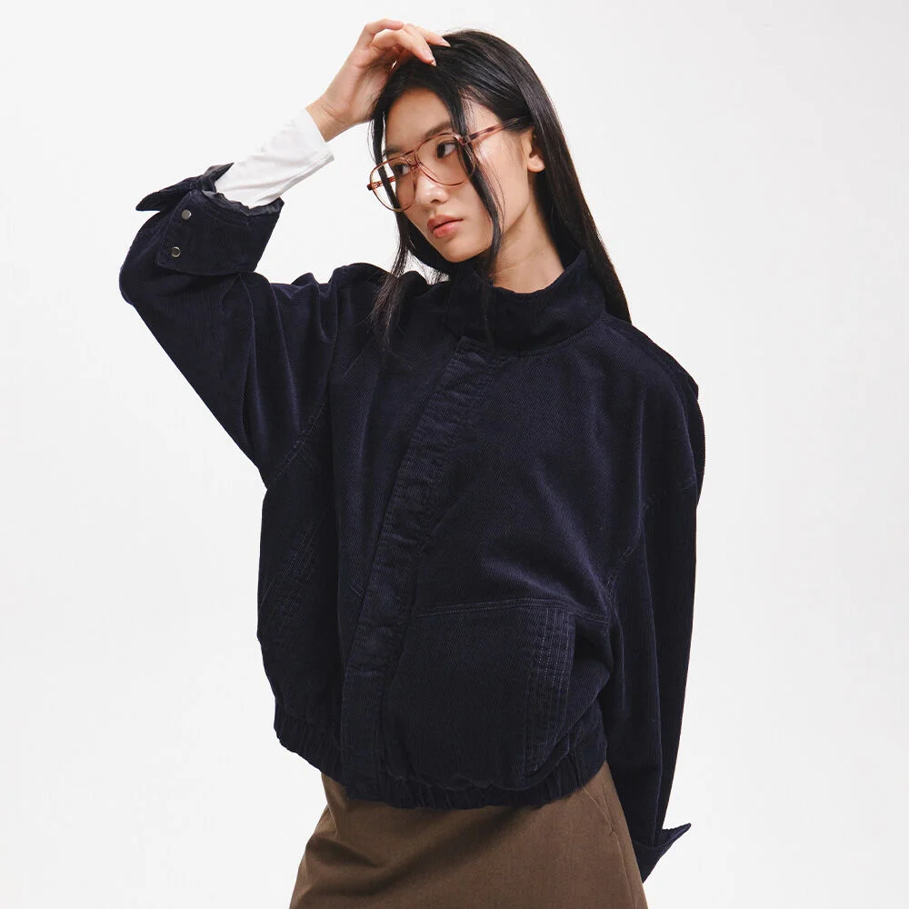 UNISEX 高領 燈芯絨 短身外套 外套 / GF3UJP004