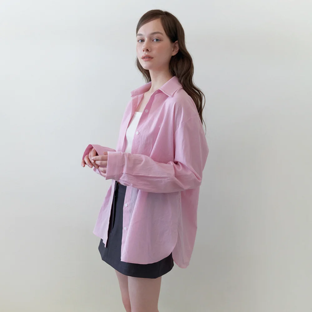 basic loose logo shirts - pink