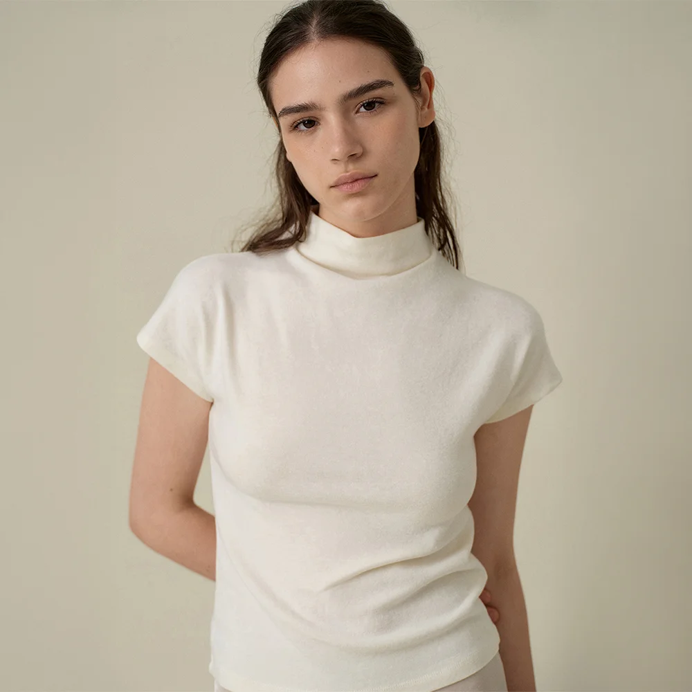 VELI COWL NECK TEE_IVORY