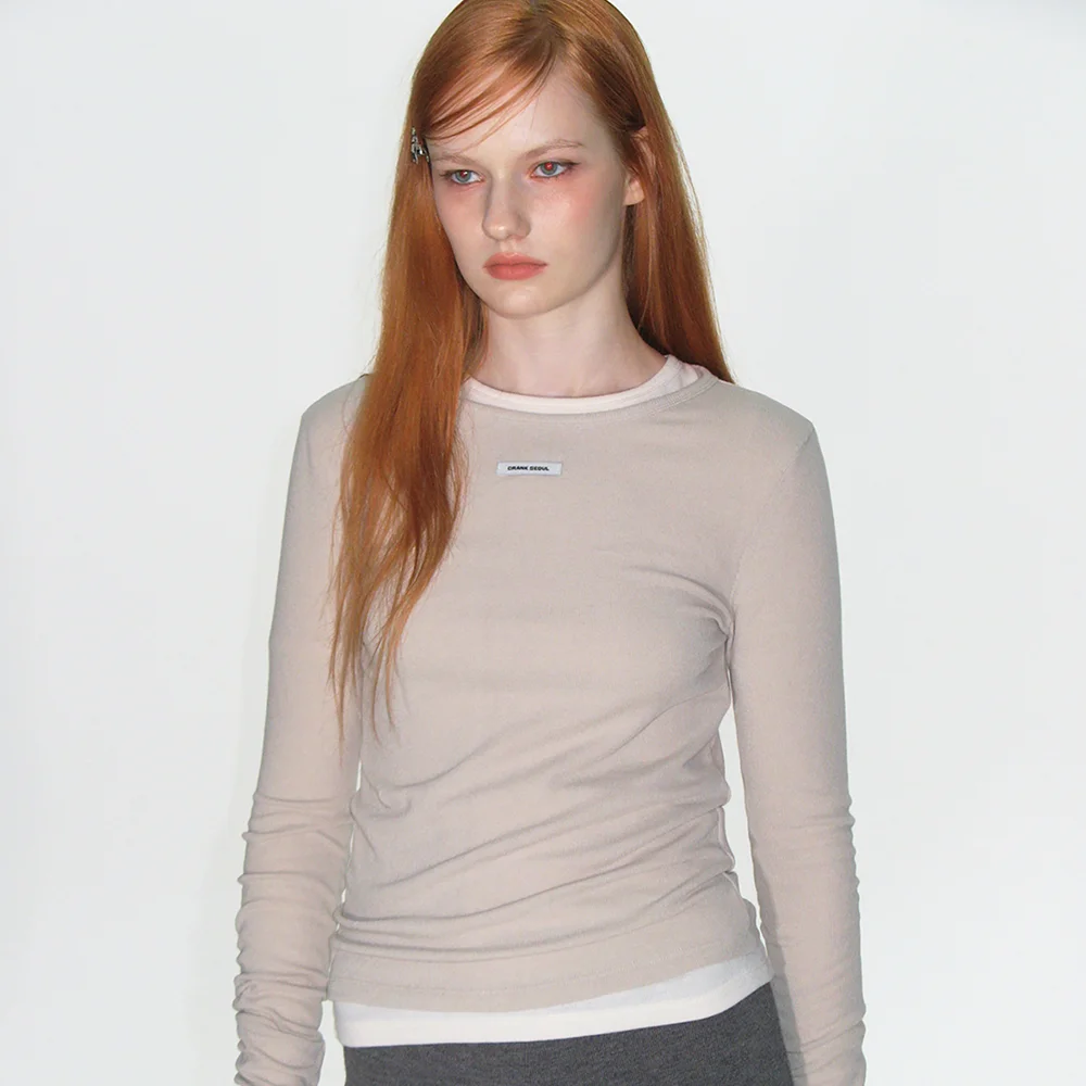 BASIC KNIT LONG SLEEVE TOP_BEIGE
