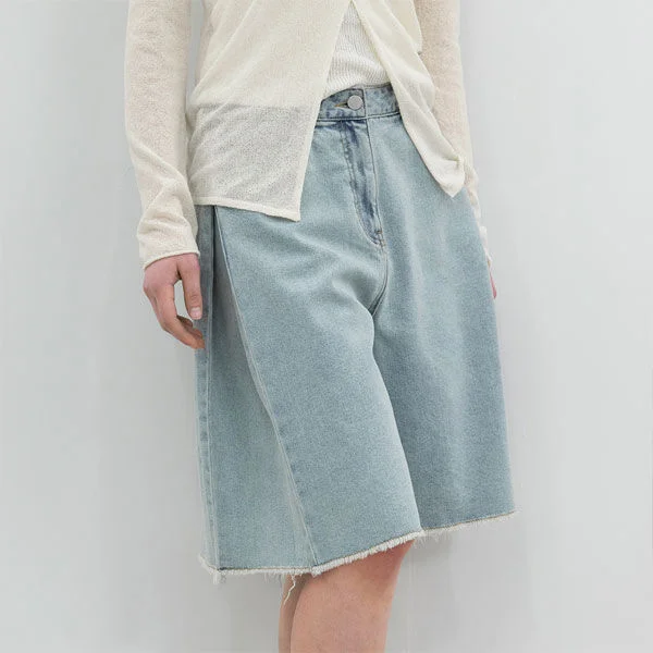 TUCK BERMUDA DENIM PANTS (PT-5789)