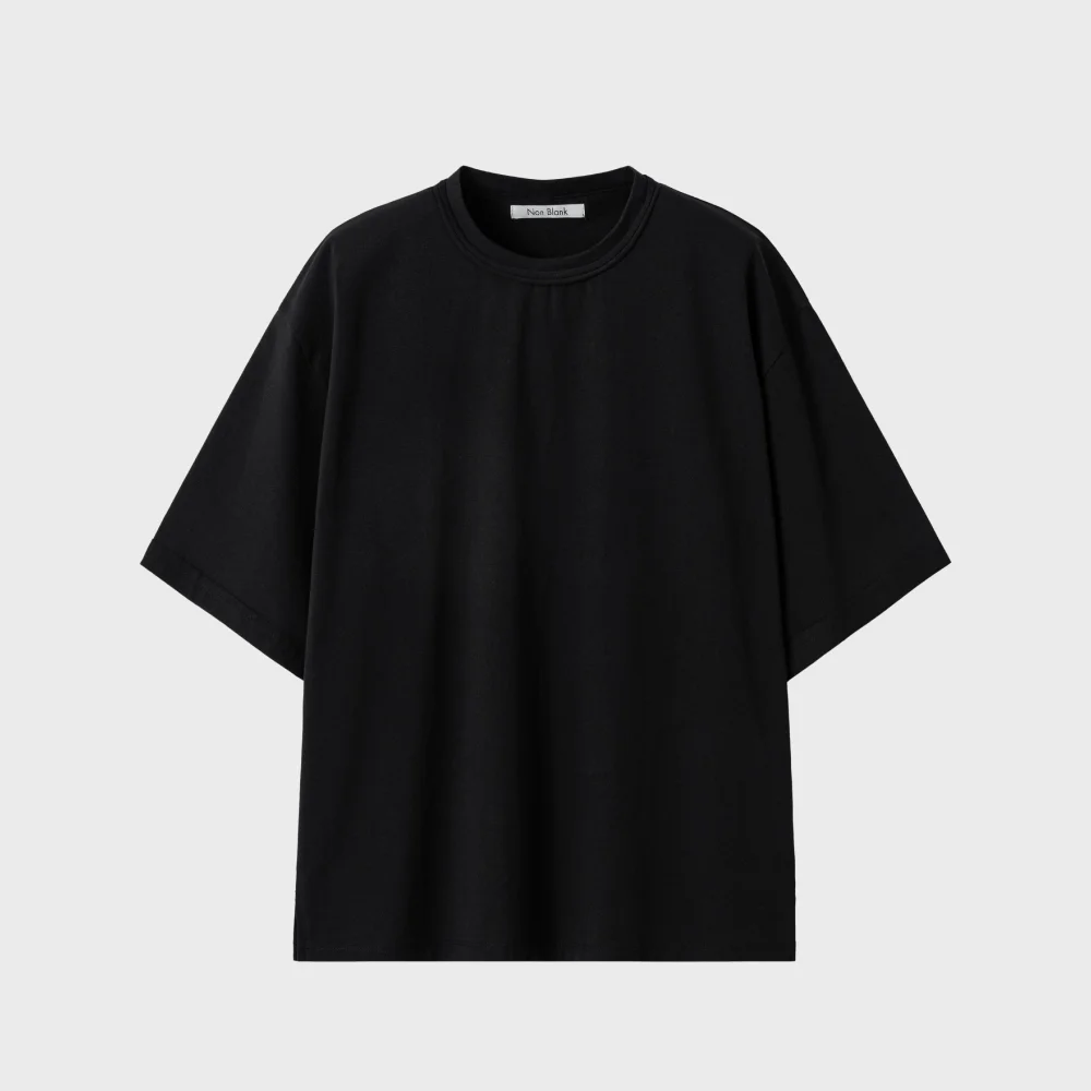 剪裁 Off 半 衣袖 T恤_BLACK / NE-TC025009-20