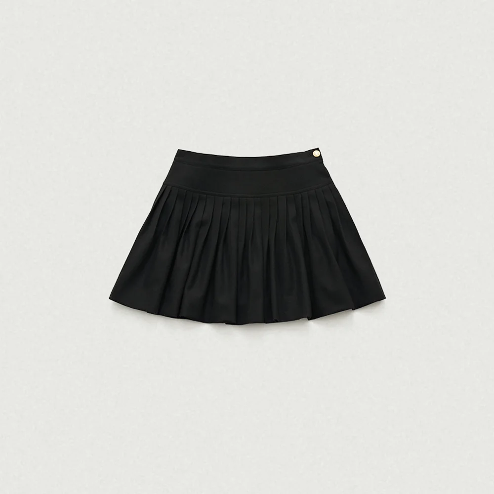 Karelian Pleats Mini Skirt_Black