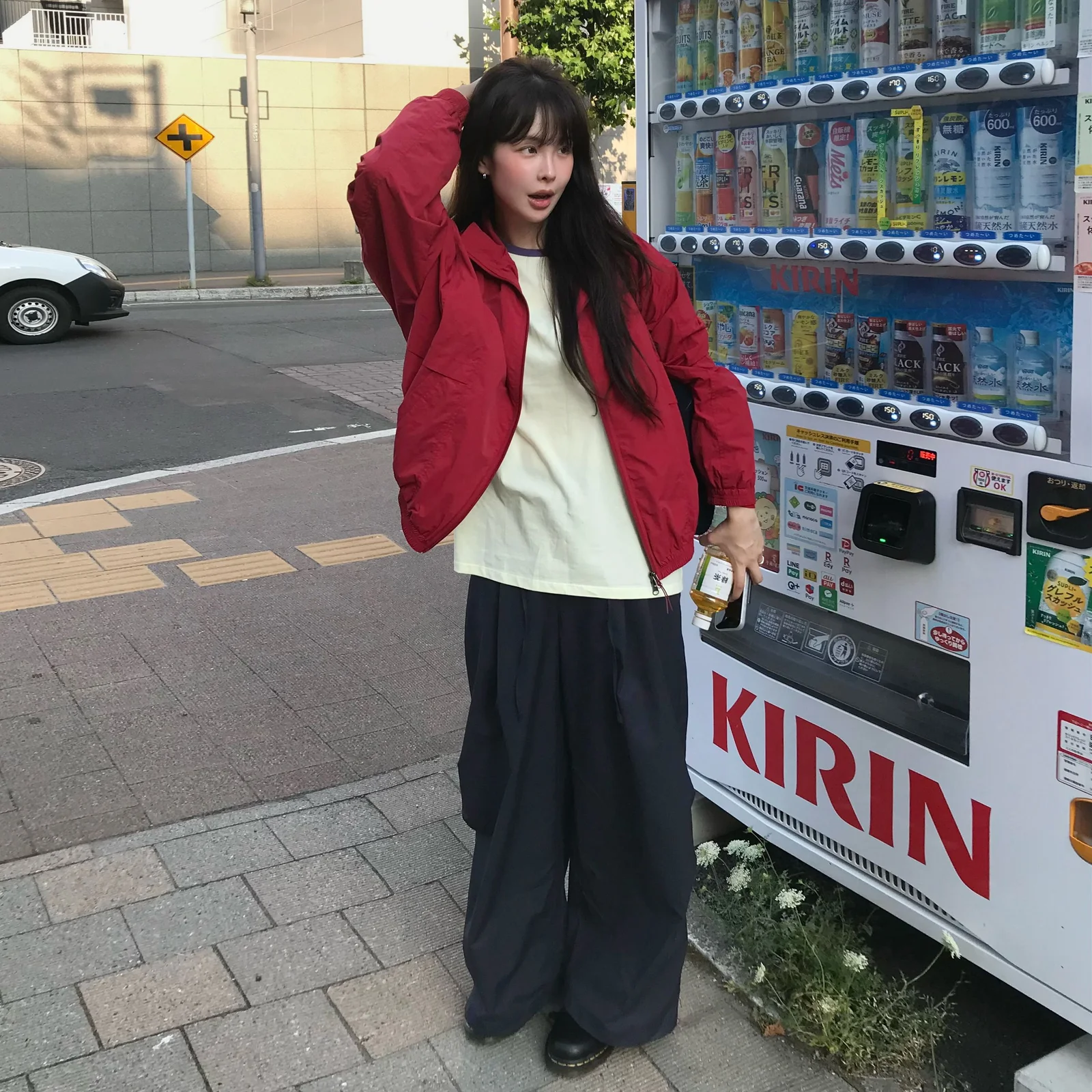 (1次_9/18 順次發貨) 細褶 鬆緊帶 降落傘 褲子 (海軍藍)
