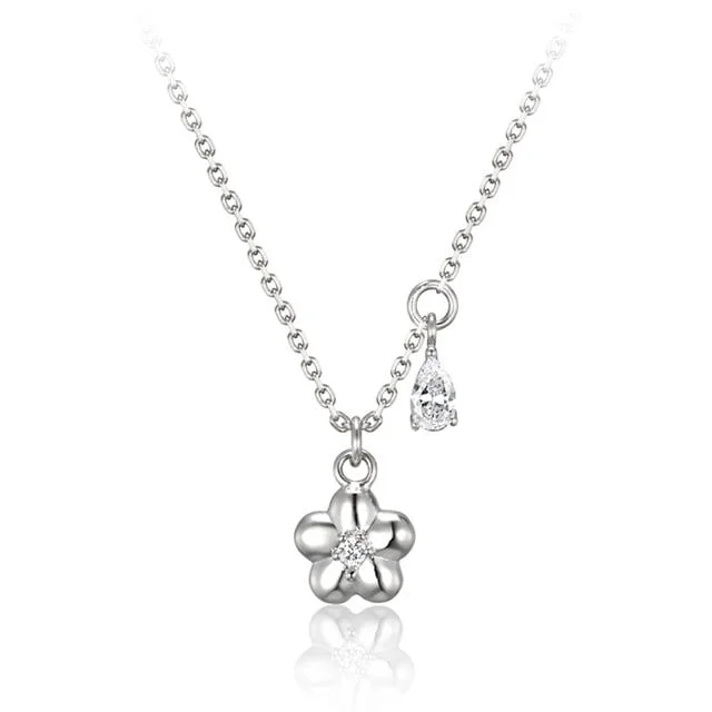 簡約 花卉 頸鏈 ELBRNN244 (14K GOLD PLATED)