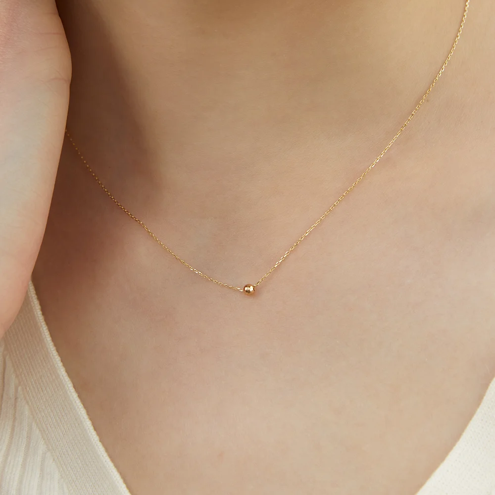 14k Petit 點綴 BOL 頸鏈 (14k金色) #LFN13