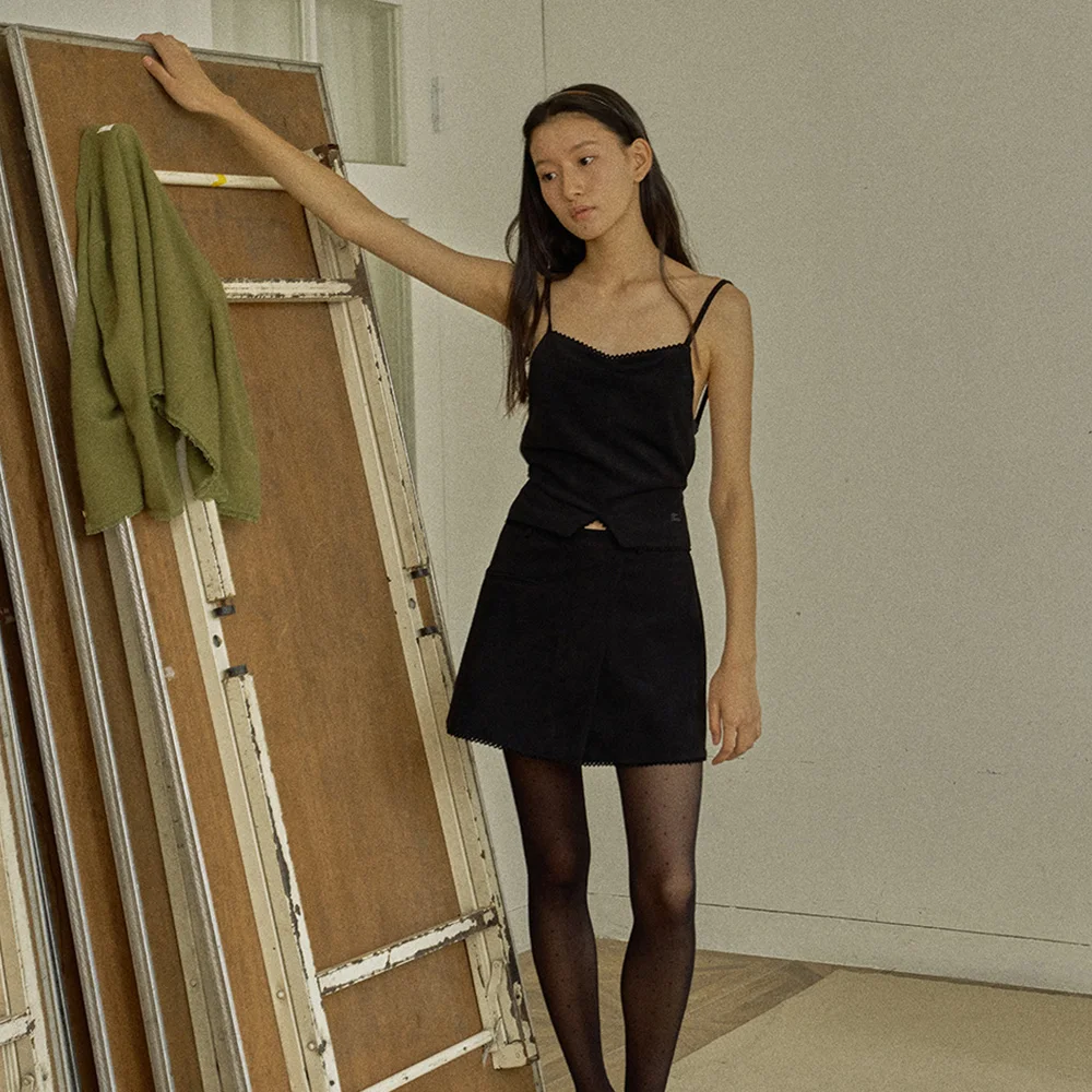 Earth Suede mini Skirt - black