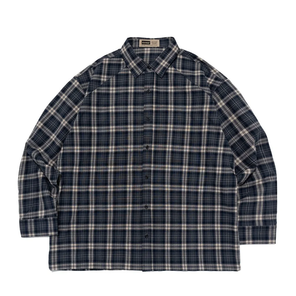 CLASSIC OVERSIZE CHECK SHIRT (NAVY)