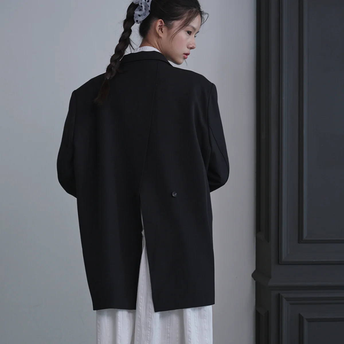 Over-fit Back-slit Blazer_Black