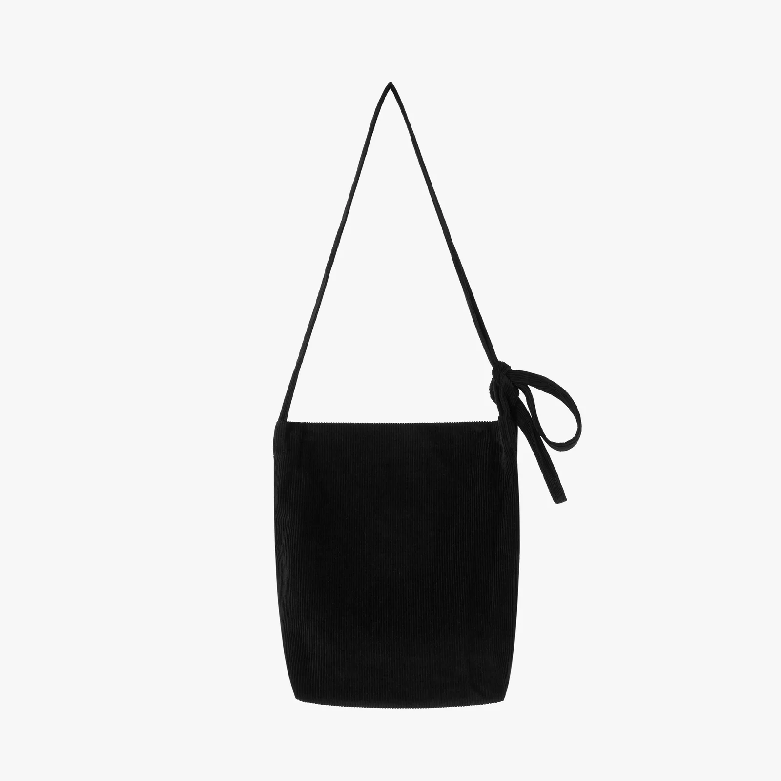 CORDUROY TIE BAG LARGE (BLACK) 燈芯絨綁帶袋 環保袋