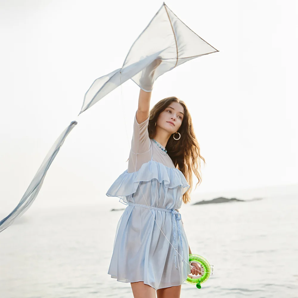 Ruffle Tea Dress_Airy Blue