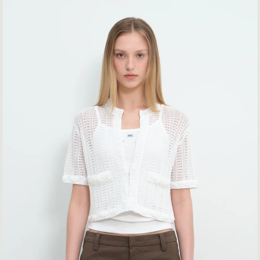REYA H/S KNIT CARDIGAN (2COLOR)