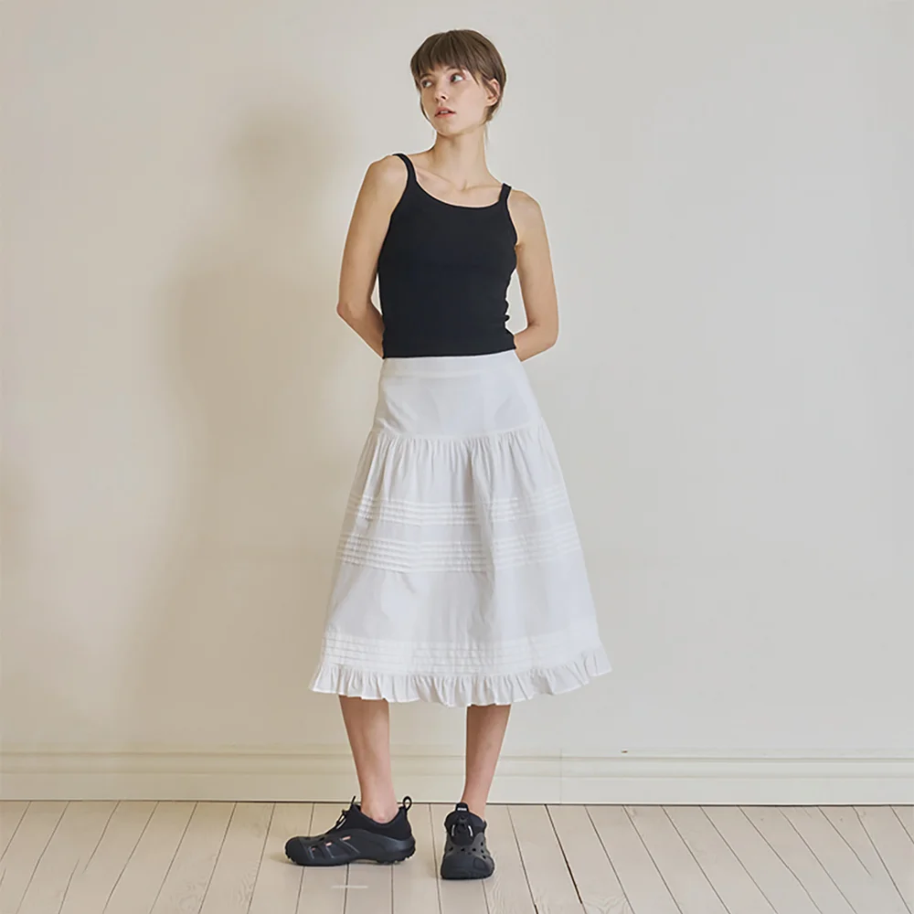 Ribbed square sleeveless (Black)