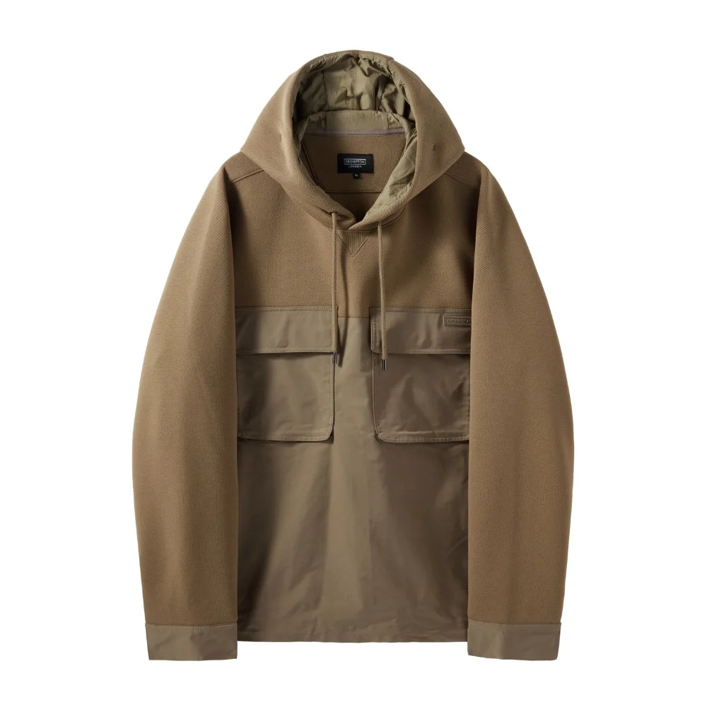 CITY SWEAT HOOD T-SHIRT - L/BROWN (P244MHD202)