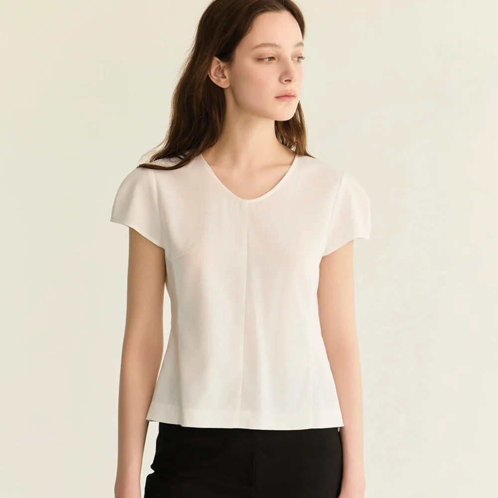 v-neck wing blouse_wh