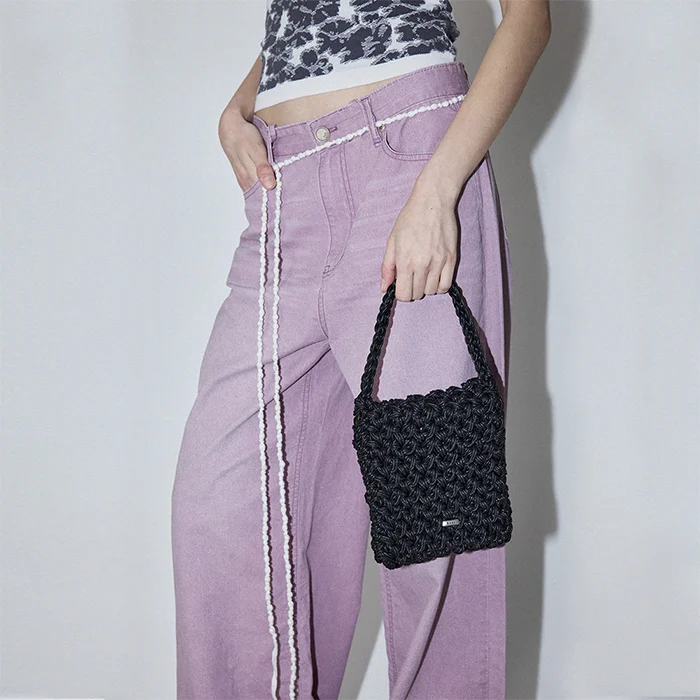 WEAVING SQUARE BAG MINI - BLACK