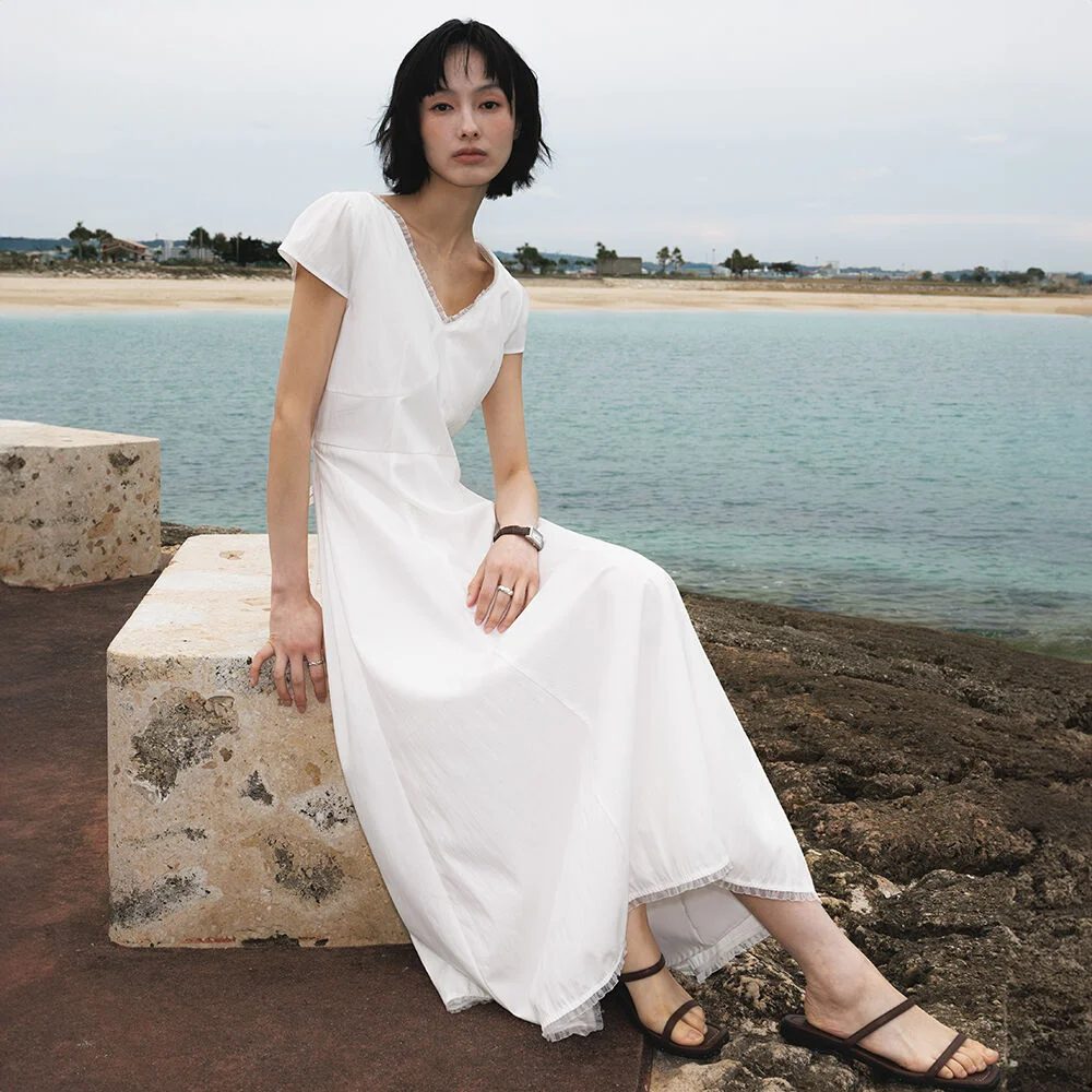 V-Neck Flare Dress