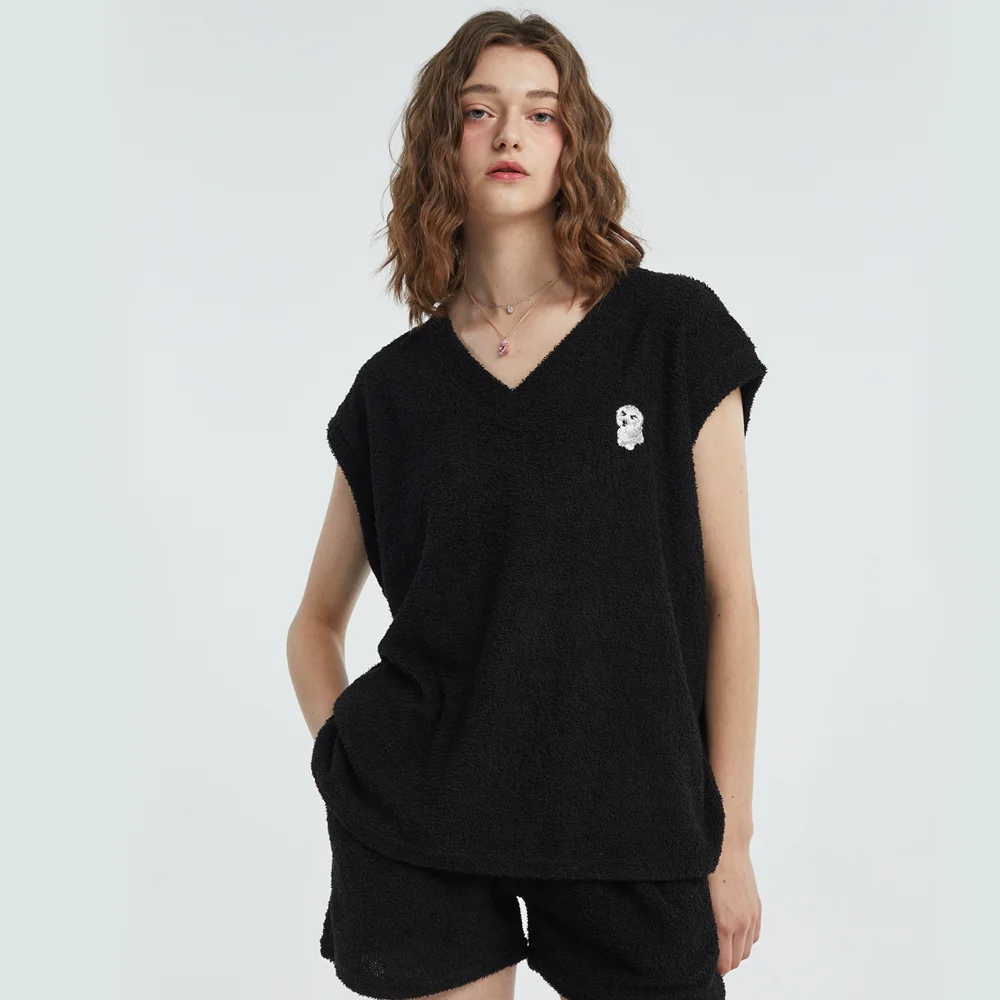 Towel V Neck Sleeveless Shirt