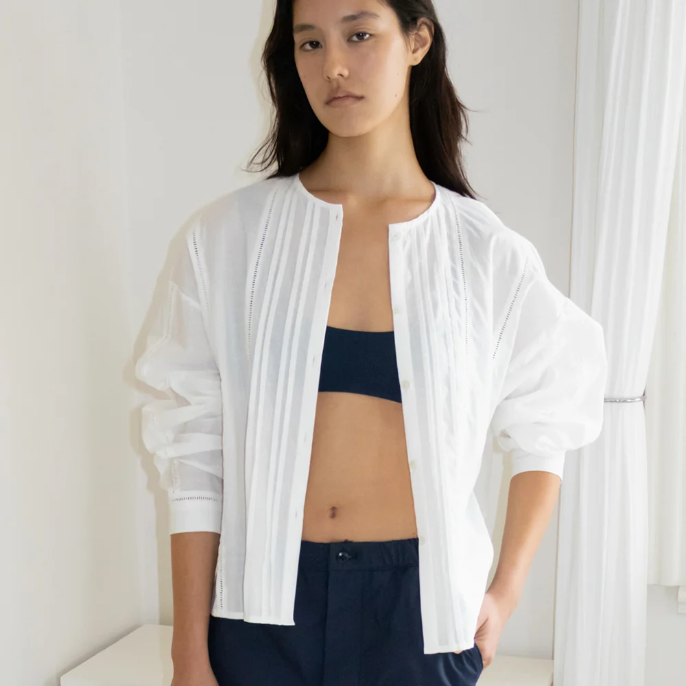 Cotton Eyelet Blouse (White)
