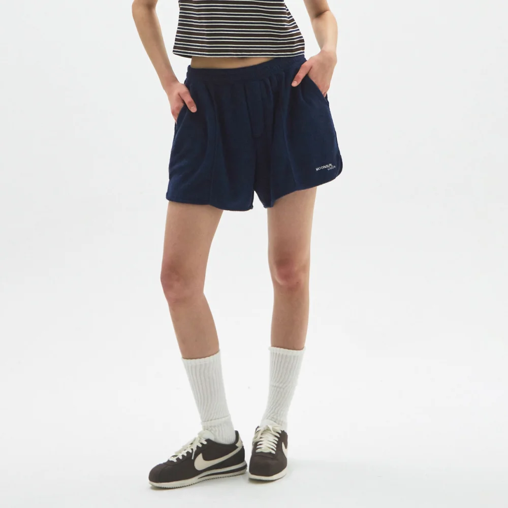 M.C UNISEX, Logo Terry Shorts / NAVY
