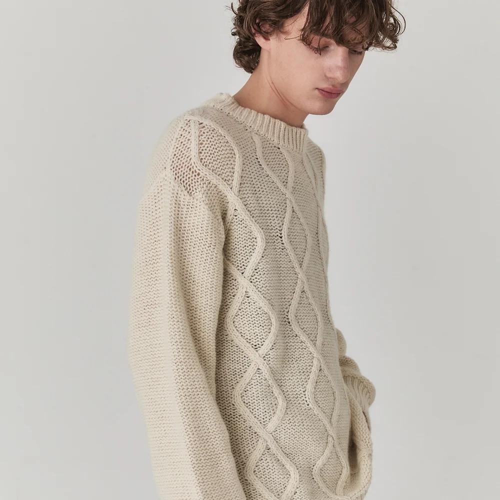 Mohair Fisherman Sweater_Cream