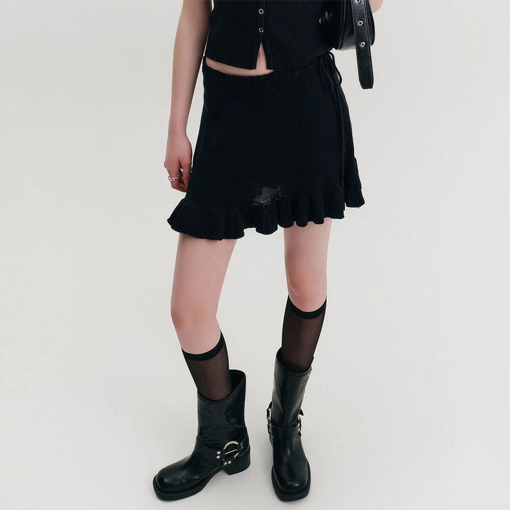 Tani 荷葉邊 針織衫 半身裙 / TANI RUFFLE KNIT SKIRT_2colors