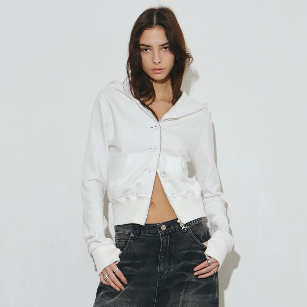 bt hood zip up (white)