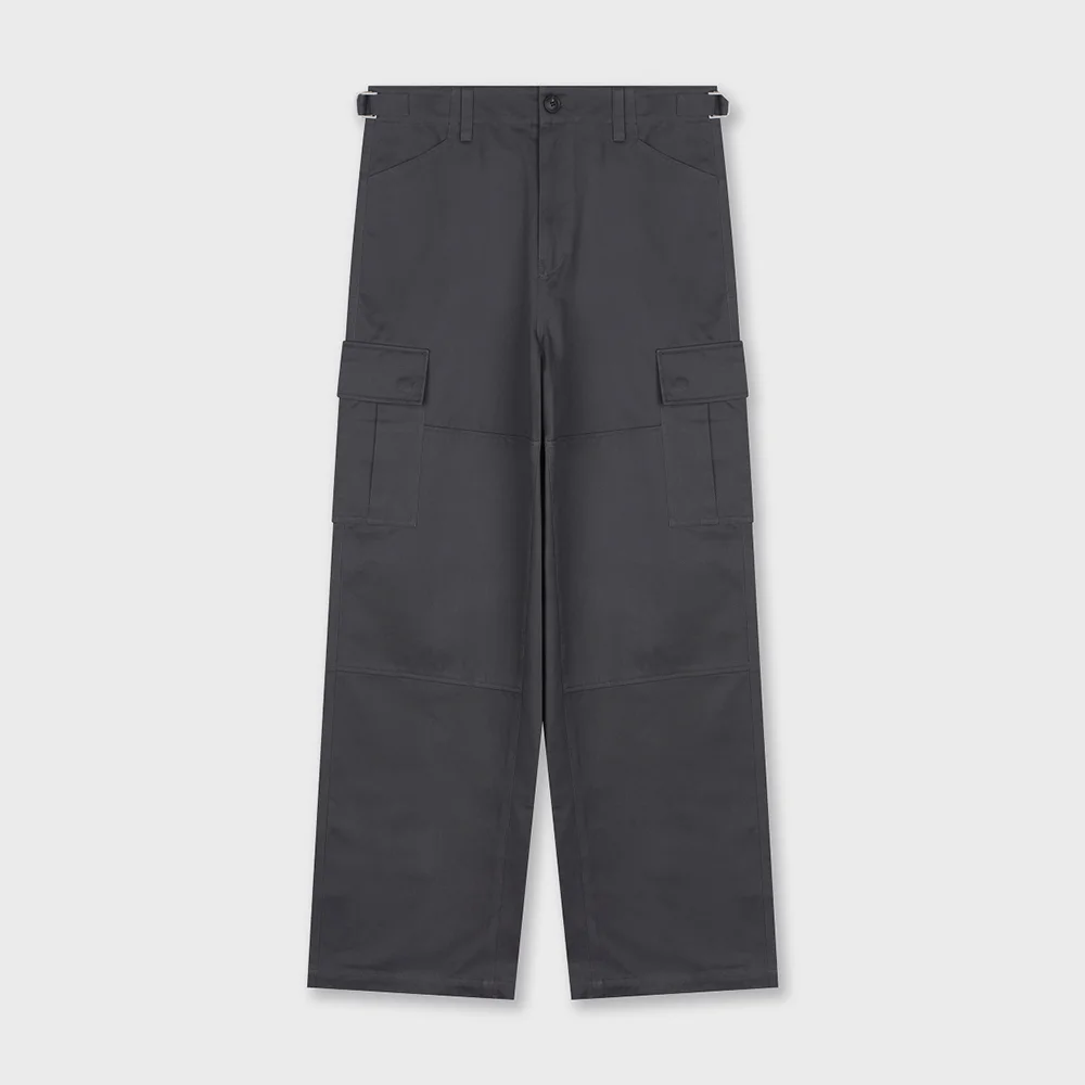 COTTON TWILL CARGO PANTS CHARCOAL