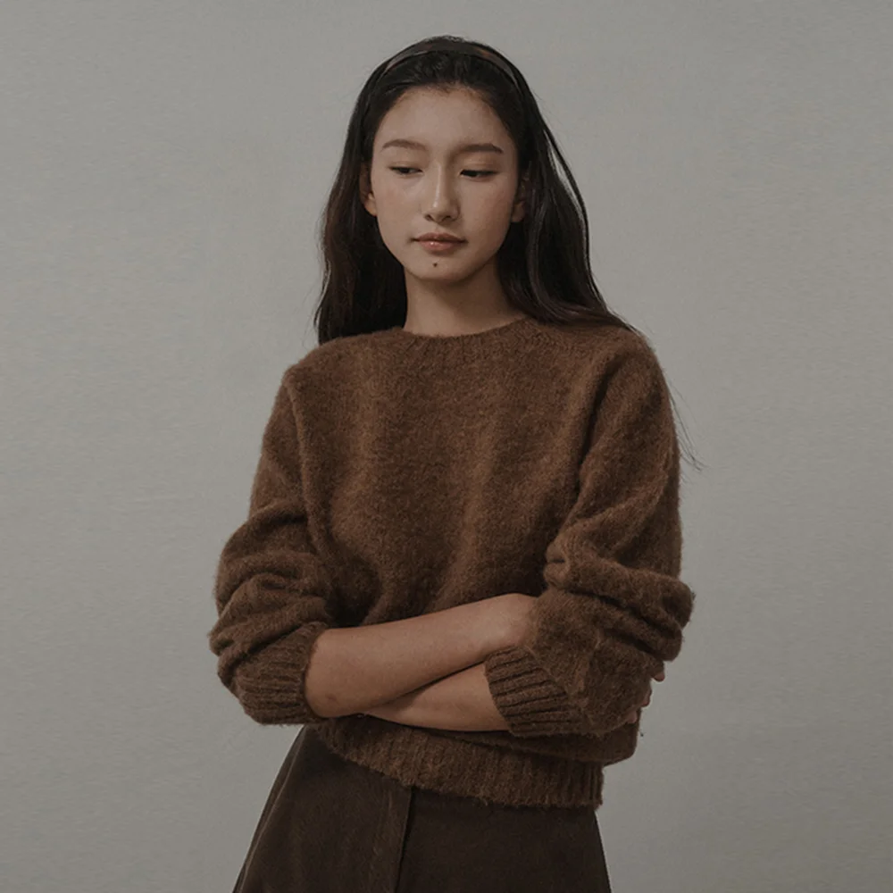 WHOLEGARMENT RAGLAN KNIT_BROWN