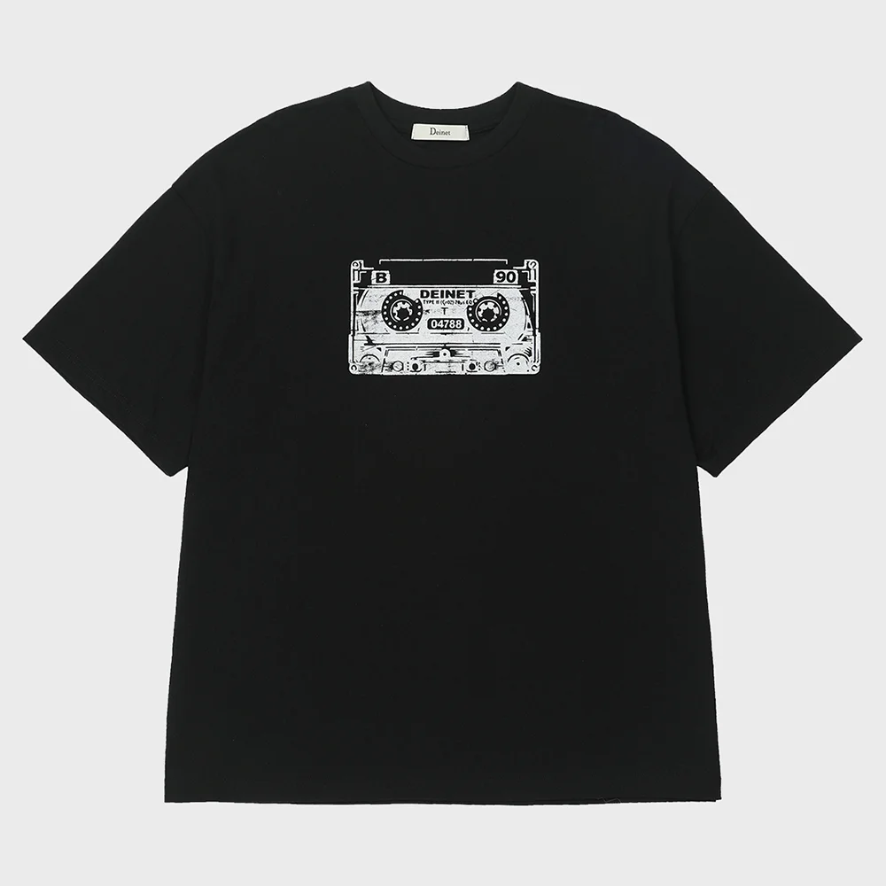 TAPE T-SHIRT IN BLACK