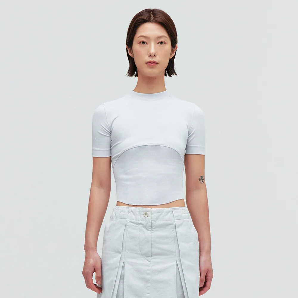 WOMEN'S 1/2 T-SHIRTS (L.GREY)