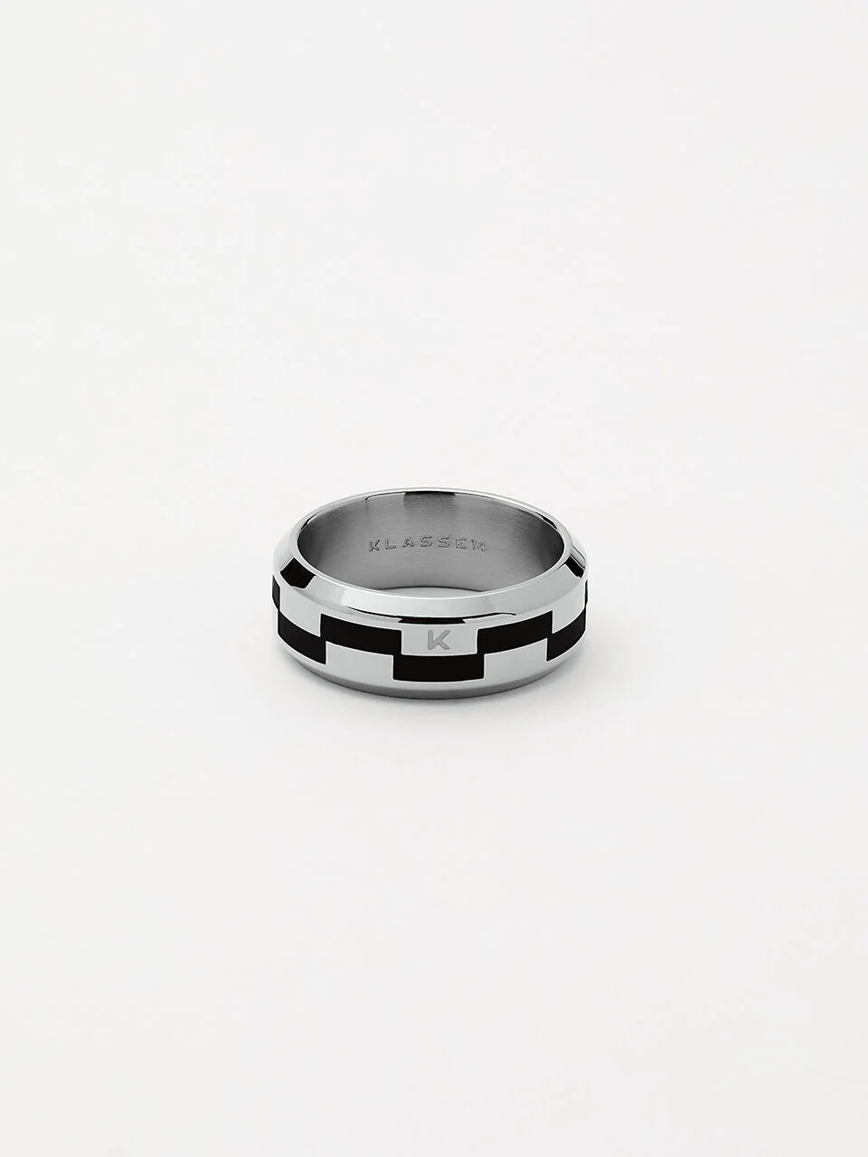 DUALITY GRINDER RING SILVER BLACK