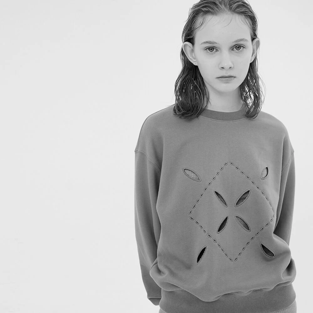 Argyle Hole Sweatshirt / Black