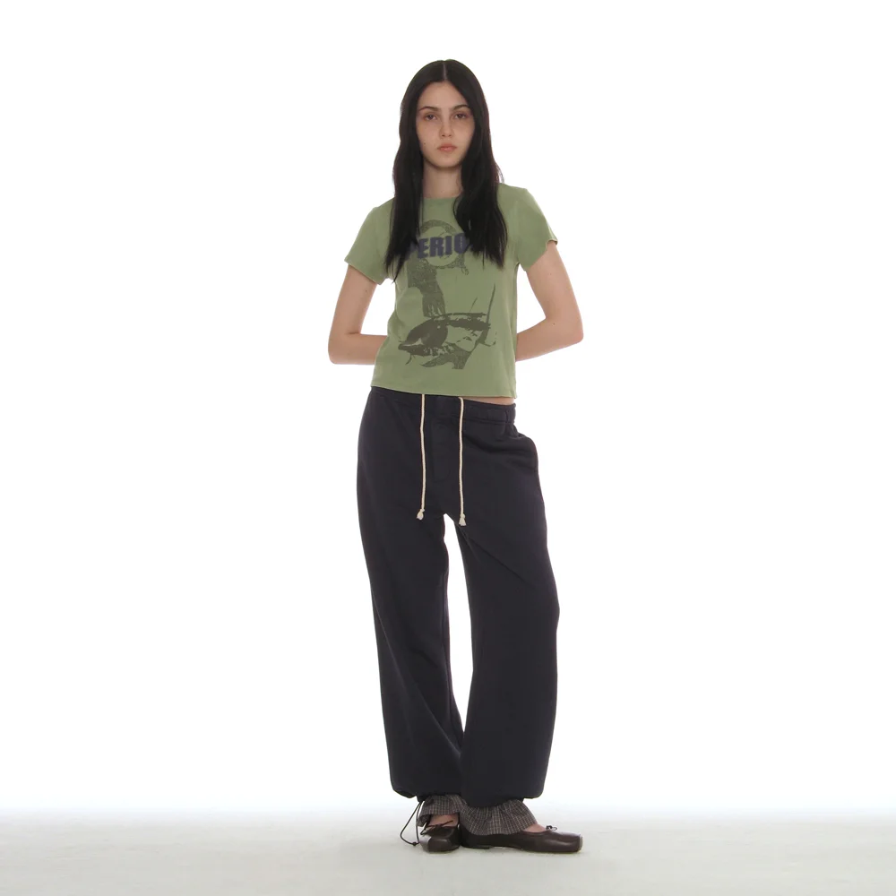 LAYERED HEM SWEATPANTS_NAVY
