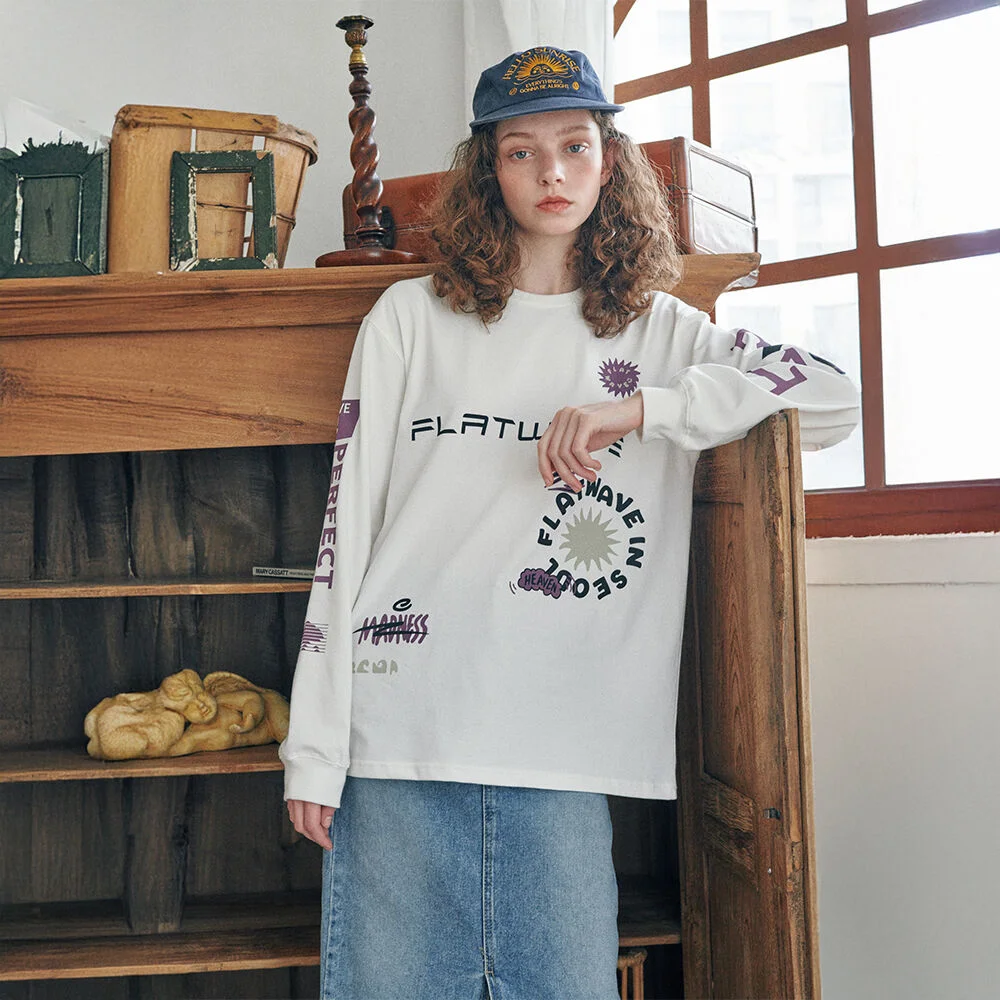 Elva Print Longsleeve T-Shirt White