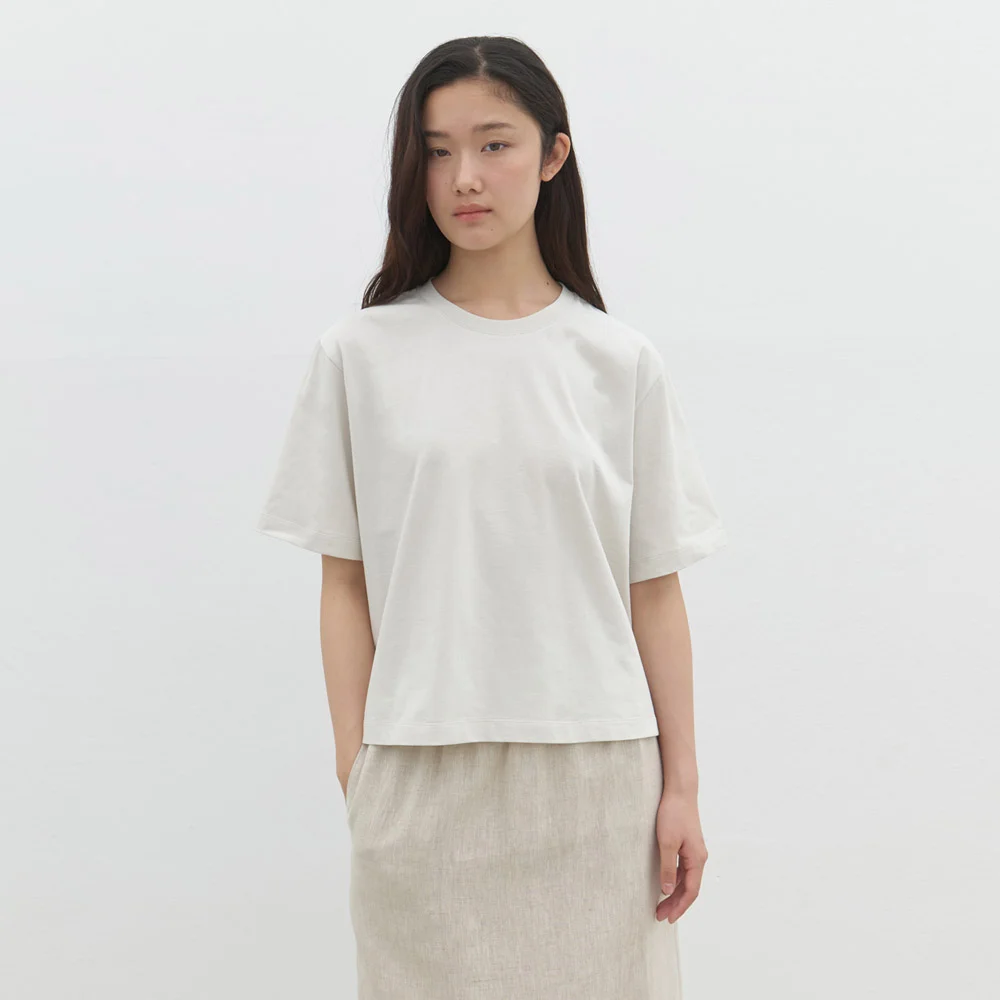 cotton loose t-shirt-beige