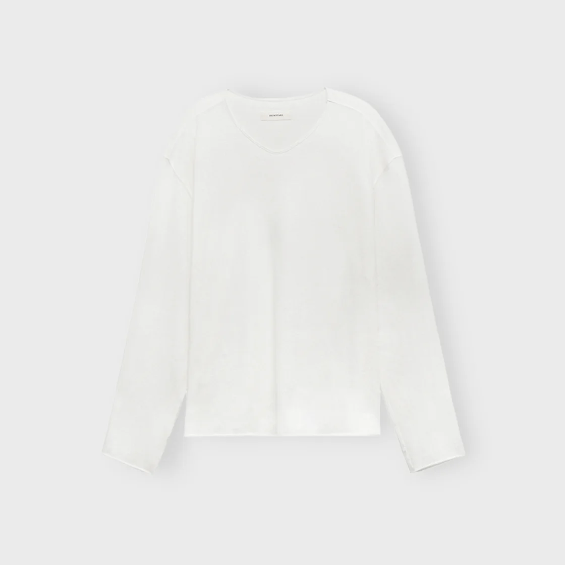 High Gauge V Neck Long Sleeve, Ivory