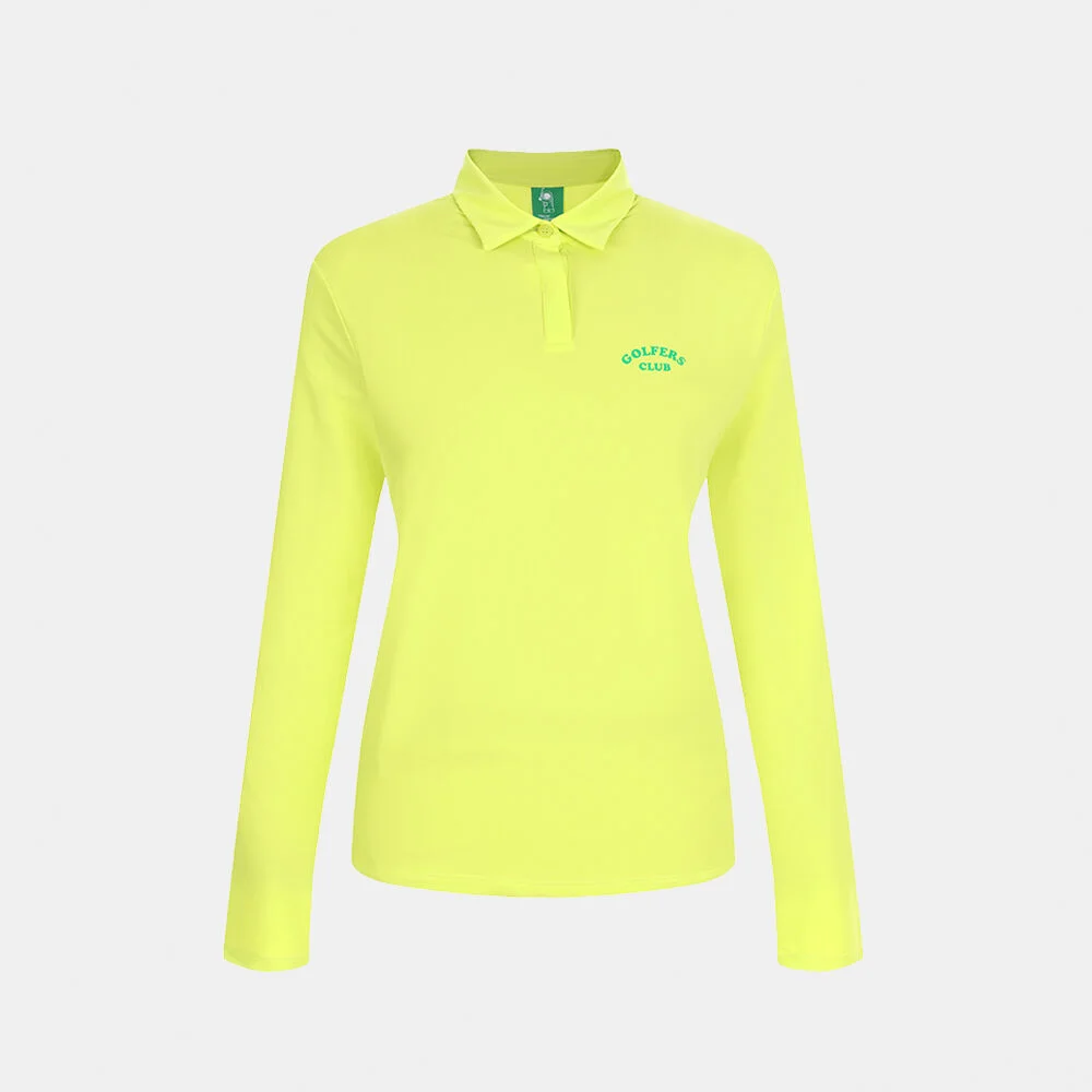 ice cool collar T-shirt_neon yellow