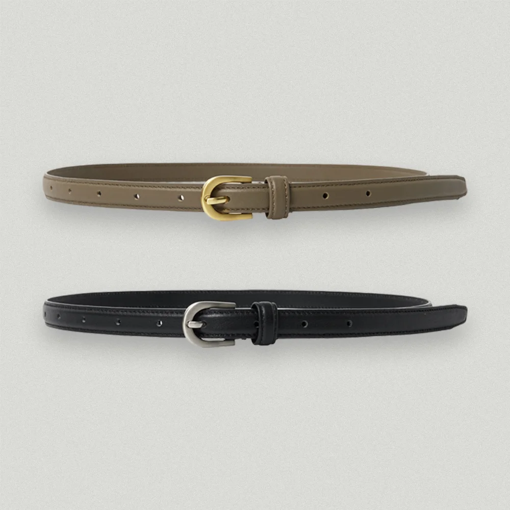 Classic slim leather belt