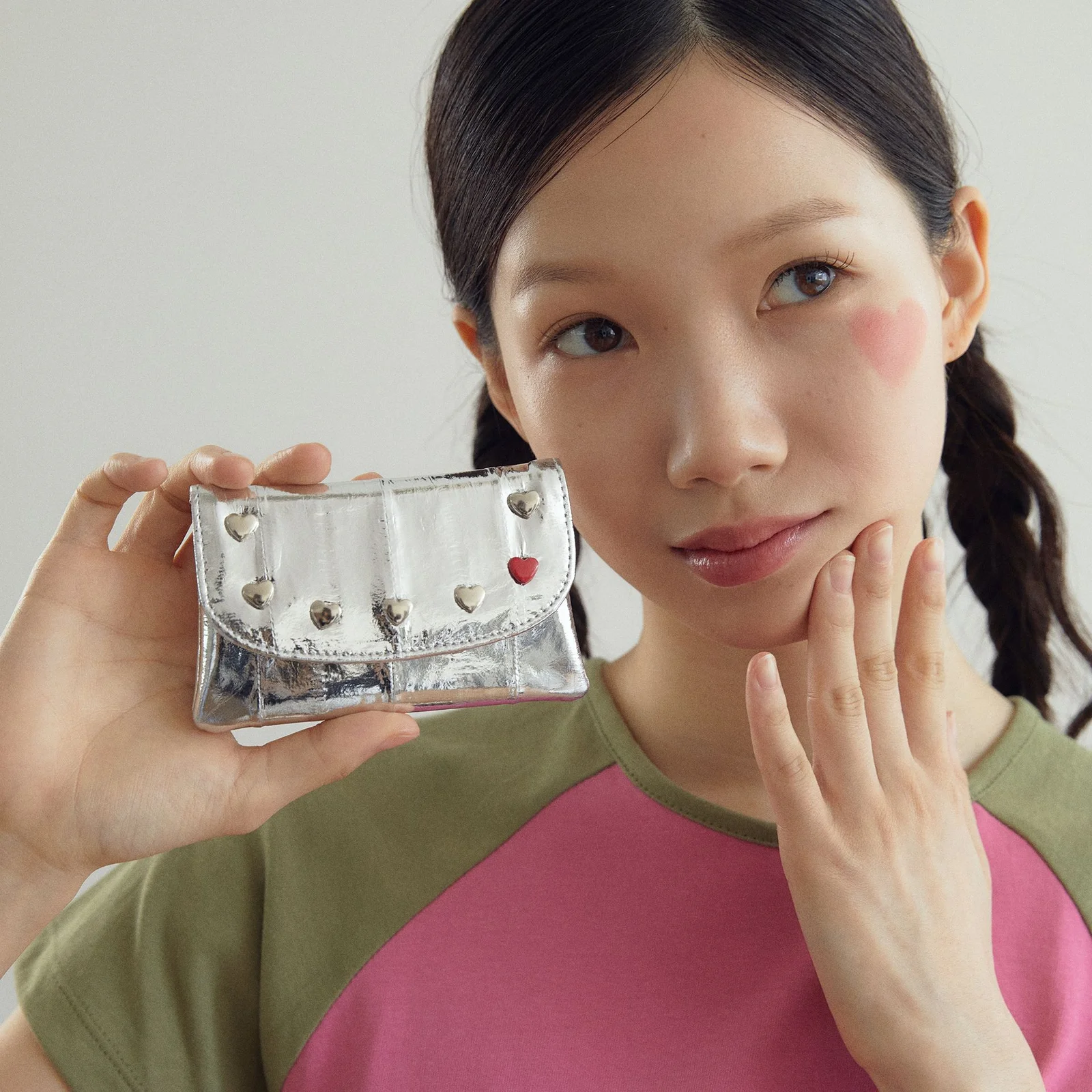 Simple card holder LOVE 簡約卡片夾 愛心 (銀色)