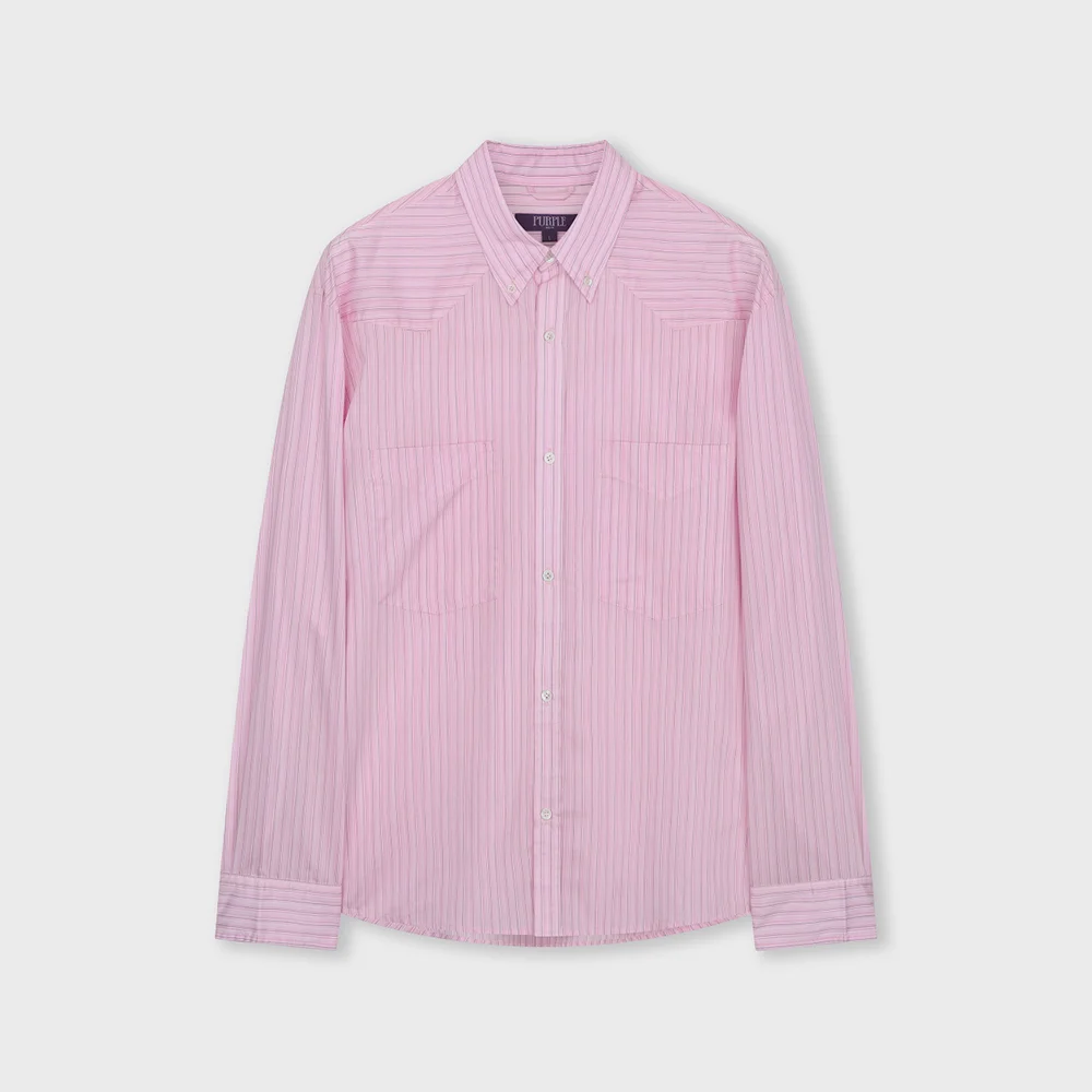 WESTERN STRIPE BUTTON DOWN SHIRTS PINK