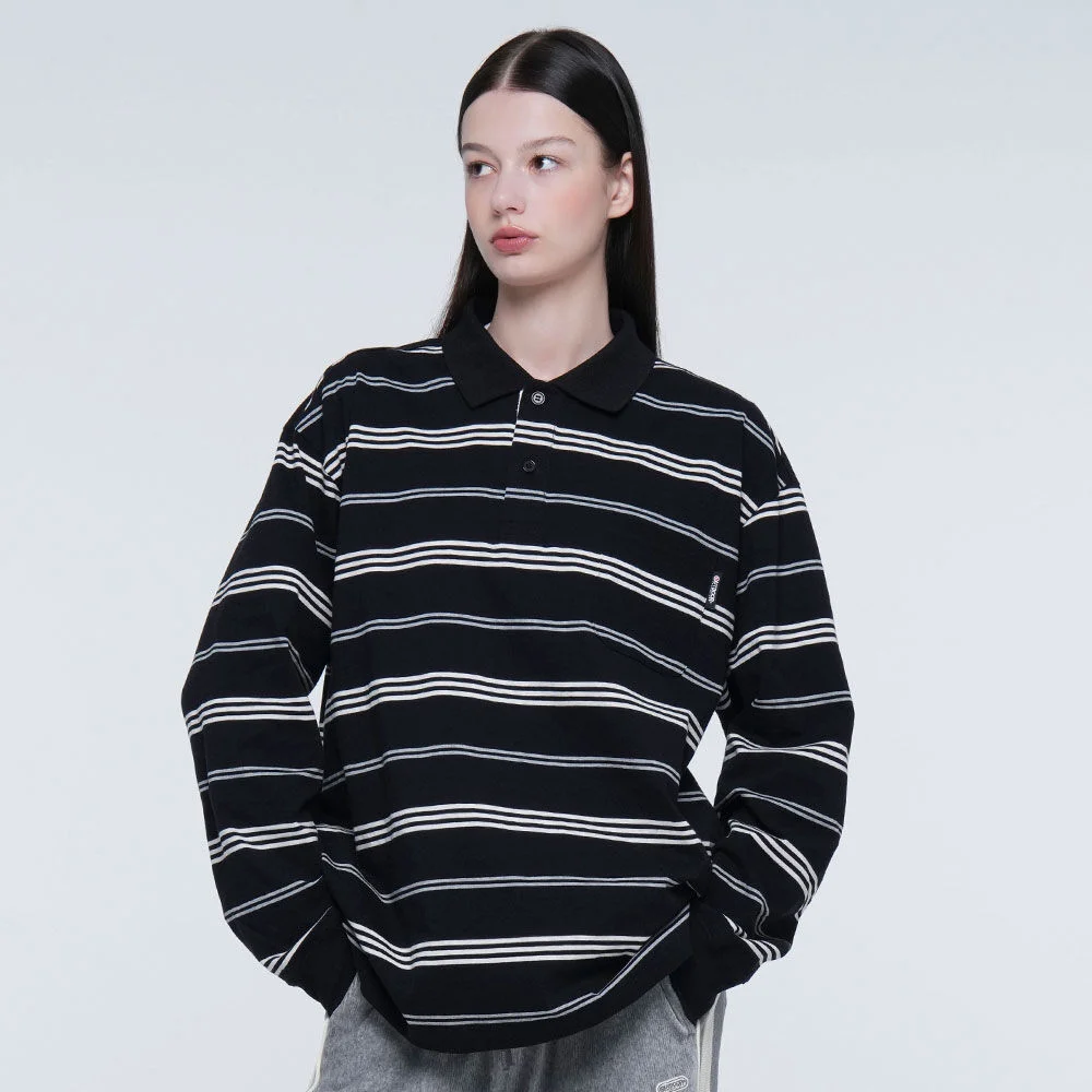 COTTON STRIPE JERSEY (BLACK)