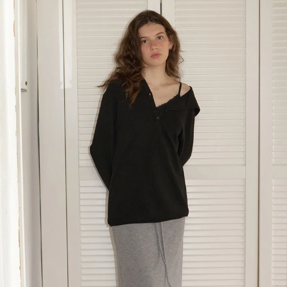 Tide hoodie overfit t-shirt (black)