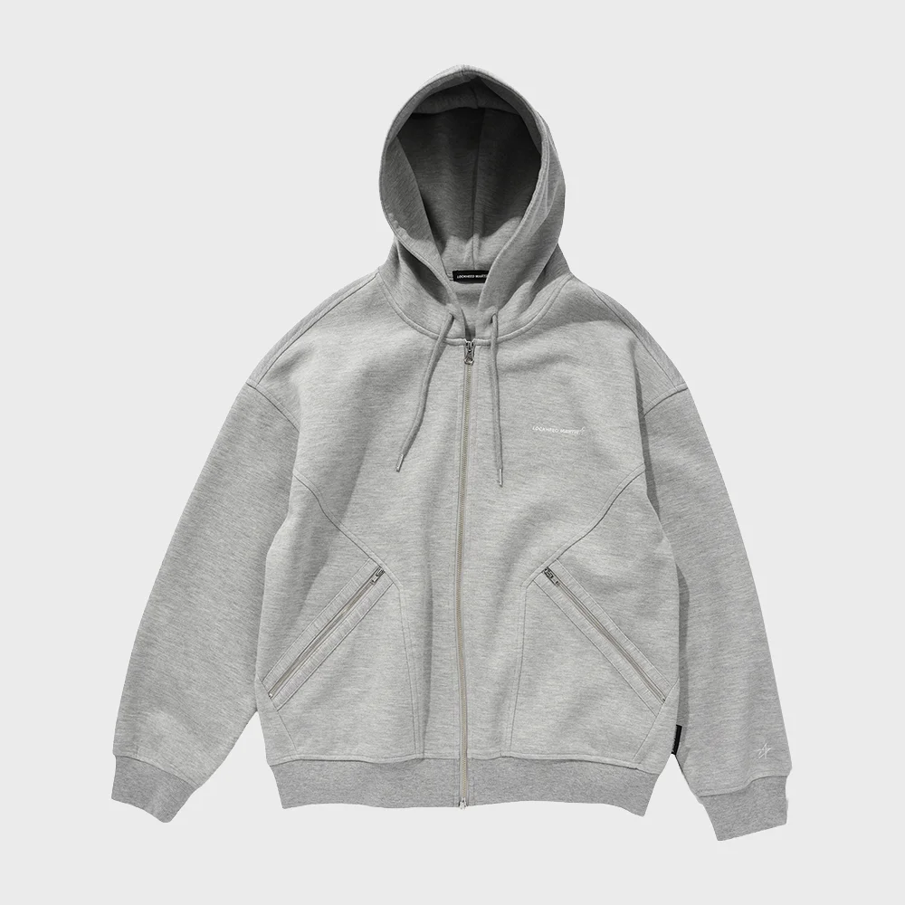 SLIT POCKET HOOD ZIP-UP (GREY)