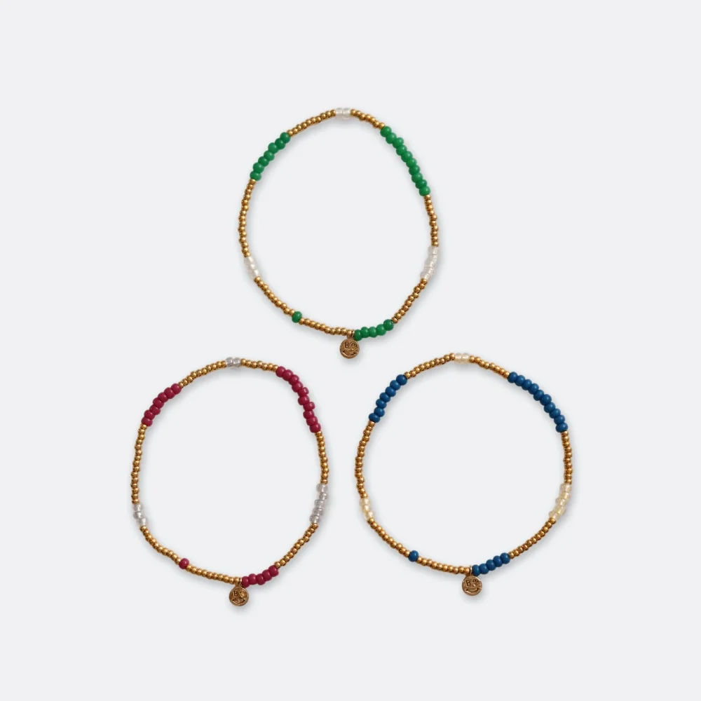 Gold beads Candy beads mix Bracelet 糖果 色 & 金色 串珠 混搭 笑臉 吊飾 手鏈
