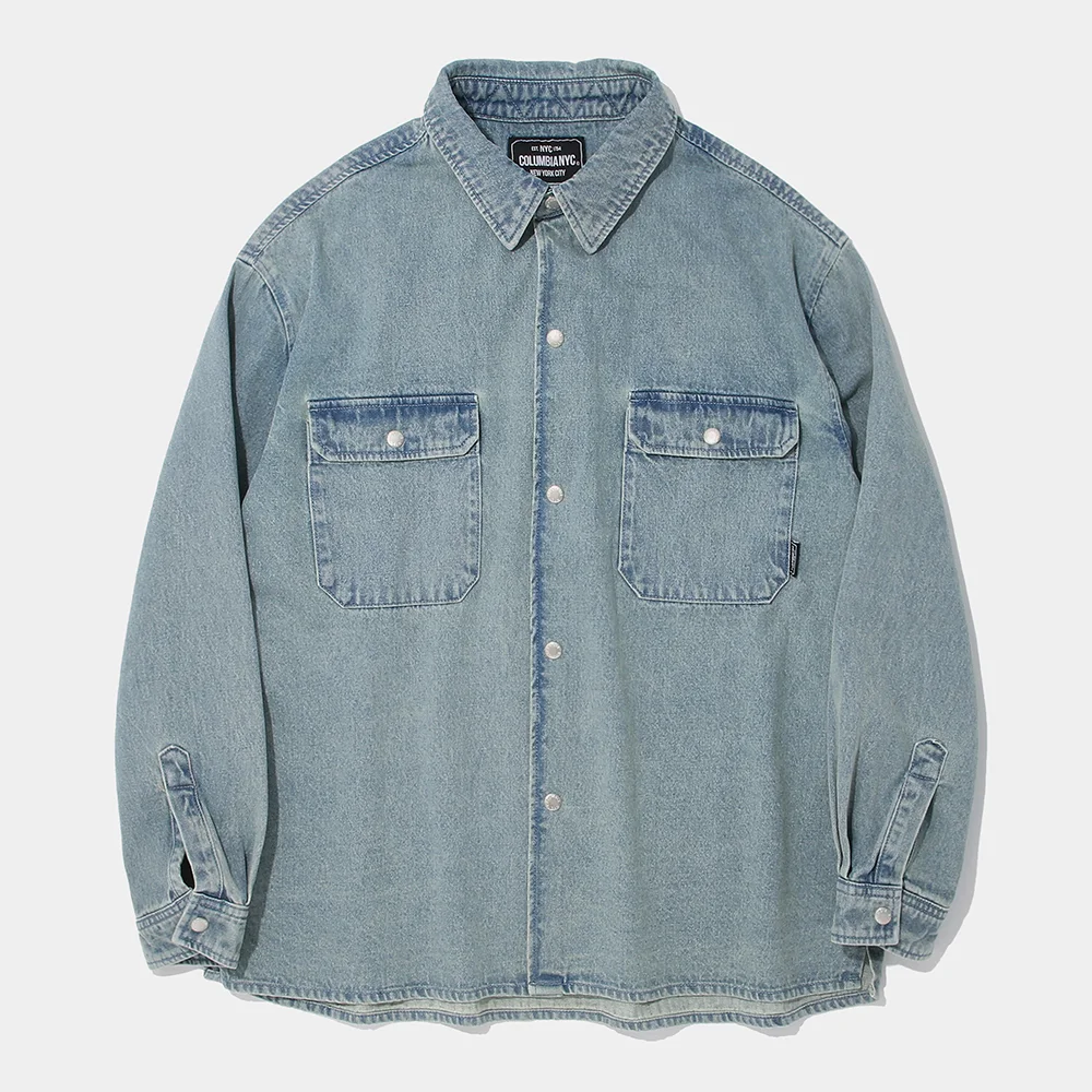 TWO POCKET DENIM SHIRT JACKET_LIGHT JEANS